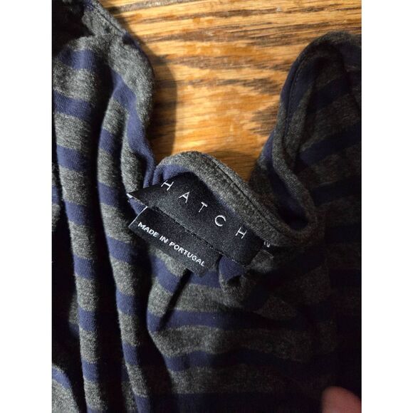 Hatch Maternity Phoebe Charcoap Melange Navy Striped Dress Size 2 (Medium) - Picture 3 of 5